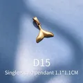 Ciondolo a coda di balena in oro 18k opaco, fascino serie oceano misura 1,1x1,1 cm - D15 Piccola Coda di Pesce Dorata Lucida