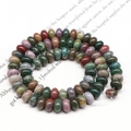 Detailed view of colorful natural stone abacus beads for DIY jewelry making - 4*6mm 1 Strand (Approx 90pcs) / India Agate