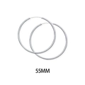 Minimalistische 55mm S925 Sterlingsilber Creolen mit hochglanzpoliertem Finish - Durchmesser 55mm