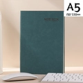 Minimalist A5 teal faux leather notebook with buckle and stamped office diary logo - A5 Dark Green Nubuck Leather