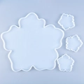 4-piece set of white silicone molds featuring various large and small flower petal shapes - Flower Tray Set (1 Large + 3 Small)