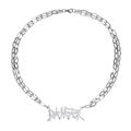 Dubbellaagse roestvrijstalen ketting met een DANGER-letterhanger in vintage-stijl - Zilver (45cm Ketting)