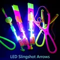 Pink LED slingshot rocket launcher toy with colorful glowing plastic arrows - Catapult Slingshot Arrow