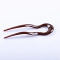 U-shaped hair pin in dark brown resin with a modern wavy minimalist design - Classic U-Shaped Style / Light Coffee