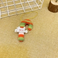 Detail of Christmas candy cane plush ornament with red green stripes and Merry Christmas sign - 7cm Candy Cane (Single Piece No Packaging)