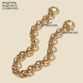 Dicke goldene Metallkette für Damenhandtaschen, 65 cm lang mit runden Verschlüssen - BR-65 Gold