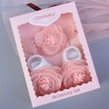 Pink lace headband and matching baby socks set presented in a stylish window gift box - Pink Tulle Flower