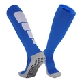 Calzettoni da calcio blu professionali con motivi bianchi e gommini antiscivolo - Adulto (Taglia 38-44) / Blu Reale