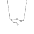 Collier constellation Gémeaux en argent avec zircons sur une chaîne délicate - Argent-Gémeaux
