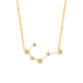 Collana costellazione in acciaio dorato con diamanti brillanti su sfondo bianco - Oro-Cancro