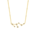 Collier constellation du zodiaque doré avec cristaux étincelants sur une fine chaîne dorée - Or-Lion