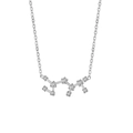Collier constellation argenté avec pendentifs en zircon blanc sur chaîne fine - Argent-Sagittaire