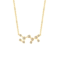 Collier signe du zodiaque en or 18 carats avec pierres en zircone sur fond blanc épuré - Or-Sagittaire