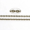 Catena a maglie ovali in bronzo antico per orecchini e prolunghe per gioielli - 3x2mm Bronzo Antico 5 Metri