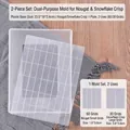 2-piece nougat mold set with base tray and dual-sided cutting grid for 30 or 60 squares - Removable Bottom 2-Piece Set (Tray + Sheet)