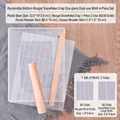 4-piece nougat mold set with plastic tray, grid divider and wooden rolling pins - Removable Bottom 4-Piece Set (Tray + Sheet + Round Stick + Square Stick)