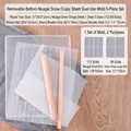 5-piece non-stick snowflake cake mold set with silicone mat and rolling pins - Large Size Removable Bottom 5-Piece Set (31*24.5*2cm)