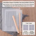 4-piece non-stick nougat and snowflake crisp mold set with rolling pin and 112-grid tray - Large Size Removable Bottom 4-Piece Set (31*24.5*2cm)
