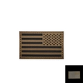 Tactical US flag IR reflective patch in sand and black with laser-cut hook and loop backing - Tan (Right)