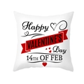 Federa quadrata bianca di San Valentino con testo Happy Valentine's Day e cuori - 45x45 cm / Happy VALENTINE'S Day Bianco (DRD325-13)