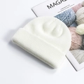 Minimalist pure white ribbed knit beanie hat with cuffed brim for winter comfort - One Size / White