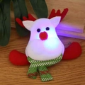 Luminous reindeer plush Christmas brooch with red antlers and glowing white LED light - Glowing Reindeer with Arms