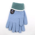 Guanti invernali in maglia per bambini azzurri e ciano con stemma classico - 9-14 Anni (Y207241) / Azzurro