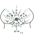 Detailed pattern layout of XT-19 rainbow iridescent rhinestone chest jewels for festivals - XT-19 AB Star Decor Sticker