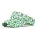 Close-up of vibrant multi-color sun visor with precise stitching and breathable fabric - Colorful Dot Green