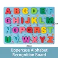 Wooden puzzle board with 26 colorful capital letters and animal illustrations for kids - Uppercase Letter Recognition Board