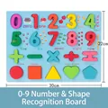 Wooden 0-9 number and geometric shape puzzle board for kids early learning - 0-9 Numbers & Shapes Board