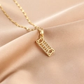 Elegant gold titanium steel abacus pendant necklace with sparkling zircon accents - Abacus
