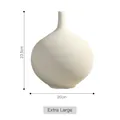 Extra large 23.5cm white ceramic vase featuring delicate horizontal ribbed textures - Extra Large 412326A (23.5CM)