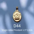 Ovaler Engelsrelief-Anhänger aus 18K vergoldetem Titanstahl mit Maßen 1.5x2.2CM - Einseitiges Ovales Engelrelief (D44)