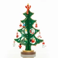 Detail of wooden DIY Christmas tree with miniature ornaments on a clean white background - Small / Green