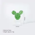 Miniatur Handgefertigte Glas Kaktus Figur mit klarem Sockel für Tischdeko - Kaktus Stil C