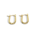 Eleganti orecchini a ferro di cavallo placcati in oro con design geometrico minimalista - Oro