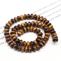 Macro de perles d'œil de tigre naturel en forme d'abaque pour la création de bijoux DIY - 4*6mm 1 Fil (Environ 90pcs) / Œil de tigre