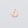 Colgante de pies de bebé en acero inoxidable oro rosa con anillos dobles - Oro rosa
