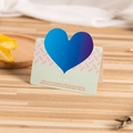 3D pop-up greeting card featuring a blue gradient heart on a light green background - Light Green Heart