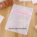 Fine mesh laundry bag for delicates featuring white mesh with a pink zipper detail - 20*30cm / Edged Fine Mesh