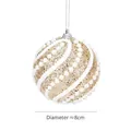 Pallina di Natale dorata da 8 cm con perle bianche e decorazioni di paillettes - Armatura saia / Champagne