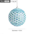 Pallina di Natale blu e bianca in pizzo, decorazione natalizia glitterata da 8cm - Pallina a Rete Blu da 8cm