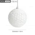 White 8cm Christmas ball with lace mesh texture and silver hanging cap for tree decor - 8cm White Lattice Ball