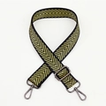 Adjustable black and yellow herringbone replacement strap with high-quality metal hooks - No. 107 / Gunmetal