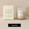 Jasmin Duftkerze im Milchglas mit eleganter cremefarbener Geschenkbox-Verpackung - Jasmin-Duftkerze / Weiß Matt