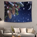 Arazzo con paesaggio forestale notturno invernale e luna per decorazione della casa - 150x130cm / Luna della Notte Invernale