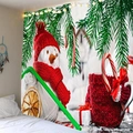 Festive Christmas wall tapestry featuring a cute cartoon character and holiday elements - 150x130cm / Style 4 (Red Hat Figure & Pine)