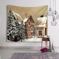 Tapisserie murale de Noël avec maisons en pain d'épices pour décor intérieur - Maison de Conte de Fées d'Hiver(Style 5)