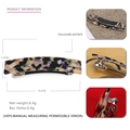 Dettagli del fermaglio per capelli in acetato leopardato da 8,2cm e chiusura a molla - Marrone